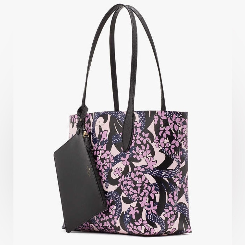 kate spade NWT! $358 MSRP Snake Garden Printed Reversible Tote - Picture 3 of 5
